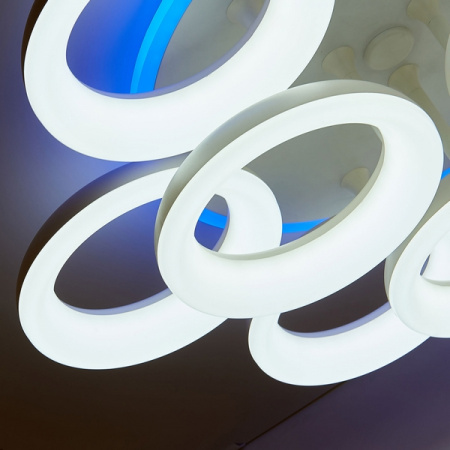 картинка Потолочная люстра светодиодная с управлением смарфоном и пультом регулировка яркости и цветовой температуры Паркер Смарт CL225A190E RGB от магазина BTSvet