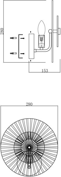 картинка Бра Aster MOD007WL-01G от магазина BTSvet