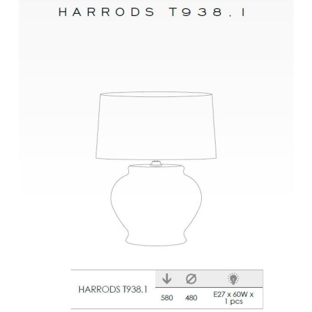 картинка Интерьерная настольная лампа HARRODS T938.1 от магазина BTSvet