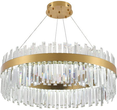 картинка Подвесная люстра хрустальная светодиодная с управлением смартфоном и пультом регулировкой цветовой температурой и яркости ночным режимом и таймером LED LAMPS 81272 от магазина BTSvet