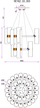 картинка Подвесная люстра Franka WE162.33.303 от магазина BTSvet