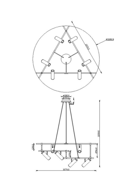 картинка Подвесная люстра Rami MOD128PL-12GB от магазина BTSvet