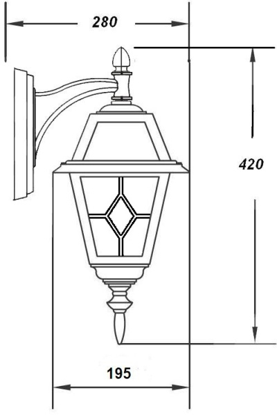 картинка Настенный фонарь уличный FARO lead GLASS 91102/04 lgG Bl от магазина BTSvet