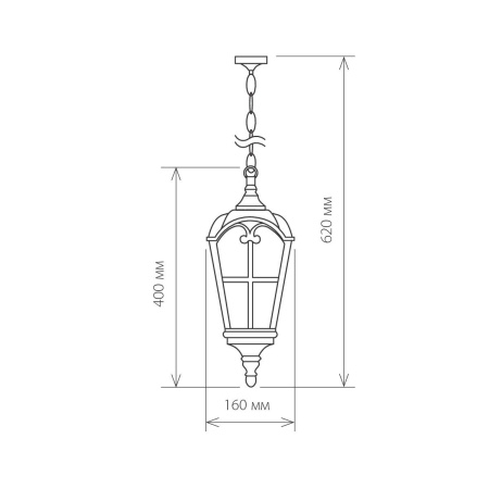 картинка Уличный светильник подвесной Mira H черное золото от магазина BTSvet