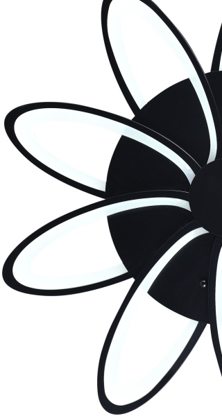 картинка Потолочная люстра светодиодная с управлением смартфоном и пультом регулировкой цветовой температурой и яркости ночным режимом и таймером HIGH-TECH LED LAMPS 82009 BLACK от магазина BTSvet