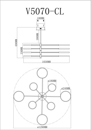 картинка Потолочная люстра светодиодная Run V5070-CL от магазина BTSvet