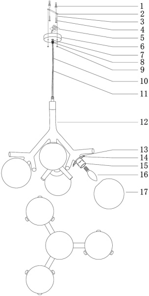 картинка Потолочная люстра Circle V1151-4P от магазина BTSvet