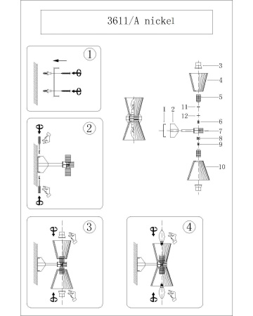 картинка Бра 3611/A nickel от магазина BTSvet