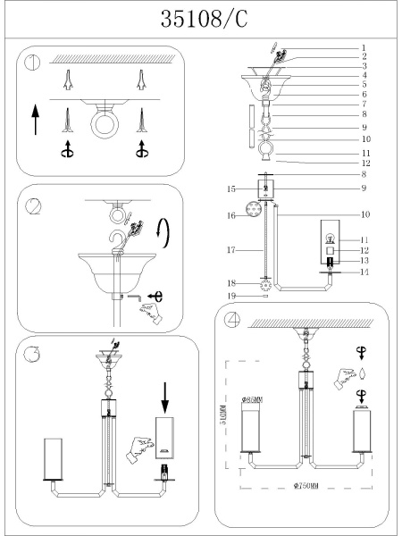 картинка Подвесная люстра 35108/C от магазина BTSvet