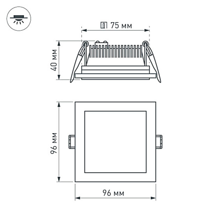 картинка Светодиодная панель встраиваемая LT-S96x96WH 6W Day White 120deg (Arlight, IP40 Металл, 3 года) 014934 от магазина BTSvet