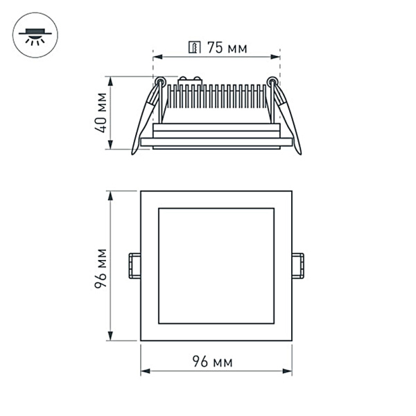 картинка Светодиодная панель встраиваемая LT-S96x96WH 6W Day White 120deg (Arlight, IP40 Металл, 3 года) 014934 от магазина BTSvet