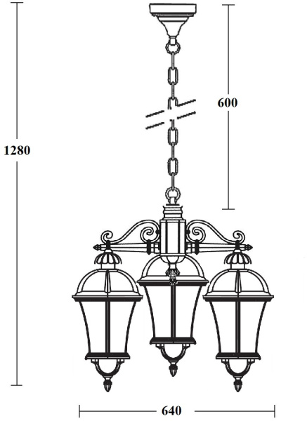 картинка Уличный светильник подвесной ROMA L 95270L/3 Bl от магазина BTSvet