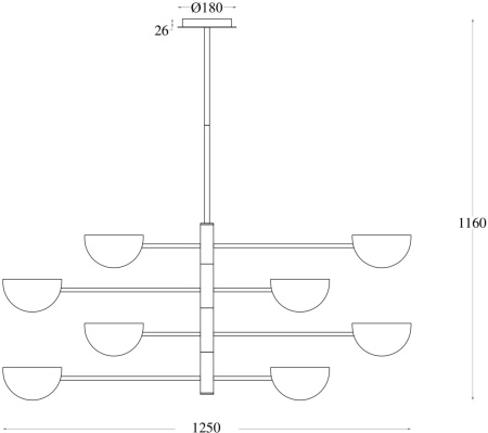 картинка Потолочная люстра Mollis MOD126PL-08B от магазина BTSvet