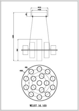 картинка Подвесной светильник Paula WE157.16.103 от магазина BTSvet