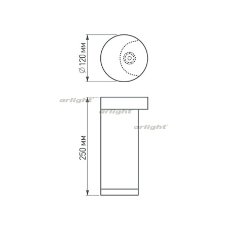 картинка Ландшафтный светильник наземный LGD-Path-Round120-H250G-12W Warm White (Arlight, IP54 Металл, 3 года) 020395 от магазина BTSvet