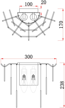 картинка Настенный светильник Porto FR5104WL-02N от магазина BTSvet