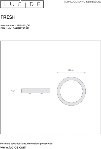 картинка Потолочный светильник влагозащищенный Fresh 79158/01/31 от магазина BTSvet