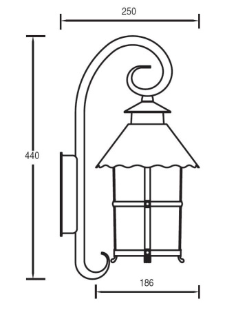 картинка Настенный фонарь уличный 81502/18 Gb от магазина BTSvet