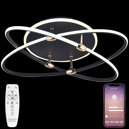 картинка Потолочная люстра светодиодная с пультом и управлением со смартфона регулировкой цветовой температуры и яркости ночным режимом и таймером LED LAMPS 81235 от магазина BTSvet