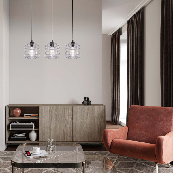 картинка Подвесной светильник Grid 10190/3S E27*40W Chrome от магазина BTSvet