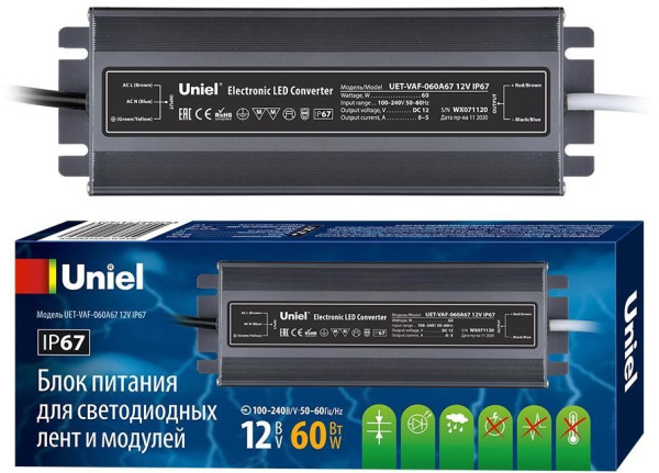 Блок питания UET-VAF-060A67 12V IP67