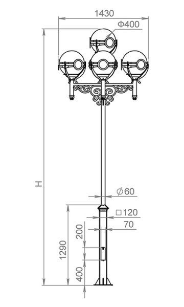 картинка Наземный фонарь Versailles 520-45/b-30 от магазина BTSvet