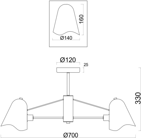картинка Потолочная люстра Manon FR5037PL-05S от магазина BTSvet