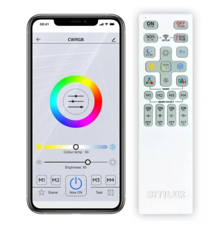 картинка Потолочная люстра светодиодная диммируемая с пультом и управлением смартфоном регулировка цветовой температуры и яркости Альпина CL718A80G RGB от магазина BTSvet