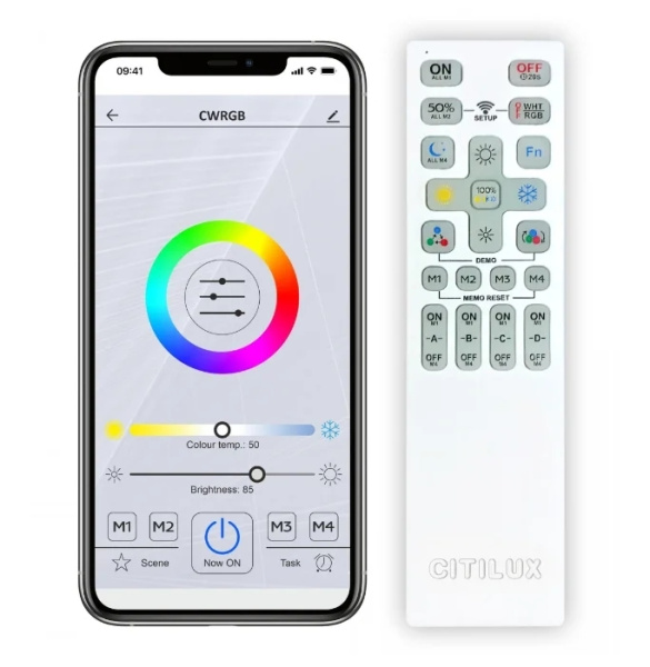 картинка Потолочная люстра светодиодная диммируемая с пультом и управлением смартфоном регулировка цветовой температуры и яркости Альпина CL718A80G RGB от магазина BTSvet