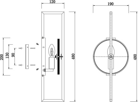 картинка Бра Marmo MOD099WL-01G от магазина BTSvet