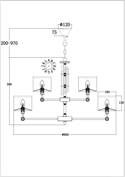 картинка Подвесная люстра Alloro MOD088PL-15BS от магазина BTSvet