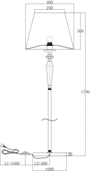 картинка Торшер с выключателем Beira MOD064FL-01N от магазина BTSvet