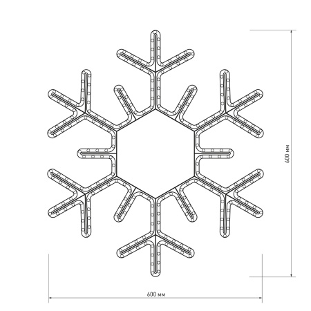 картинка Световая фигура светодиодная ARD-SNOWFLAKE-M5-600x600-216LED White (230V, 15W) (Ardecoled, IP65) 025308 от магазина BTSvet