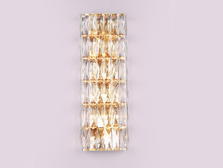 Настенный светильник хрустальный 10126+6/A gold
