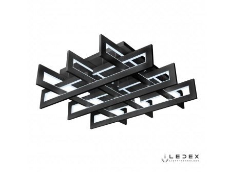 картинка Потолочная люстра светодиодная диммируемая с пультом Stalker 9082-800*800-X 192W BK от магазина BTSvet