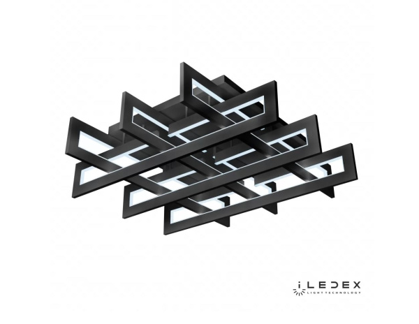 картинка Потолочная люстра светодиодная диммируемая с пультом Stalker 9082-800*800-X 192W BK от магазина BTSvet