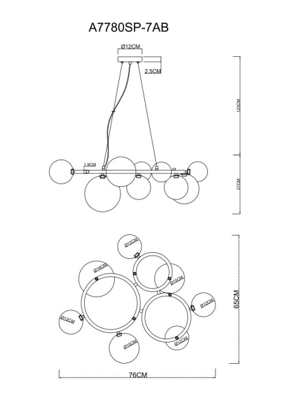 картинка Подвесная люстра Albus A7780SP-7AB от магазина BTSvet