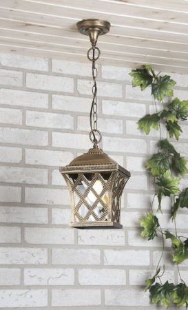 картинка Уличный светильник подвесной Cassiopeya H черное золото от магазина BTSvet