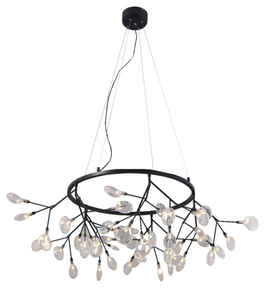 Светодиодная подвесная люстра EVITA SP45 D BLACK/TRANSPARENT