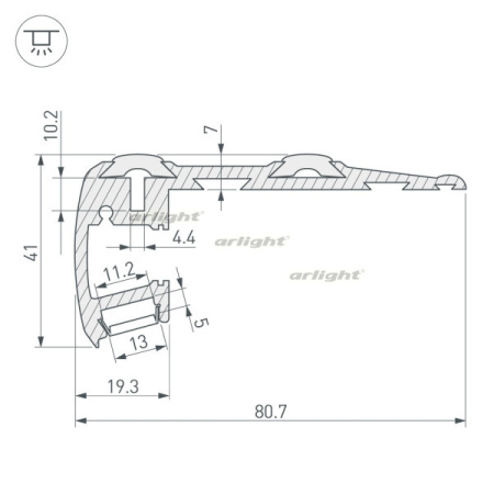 картинка Профиль STEP-2000 BLACK (Arlight, Алюминий) 018507 от магазина BTSvet