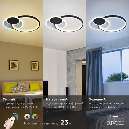 картинка Потолочная люстра светодиодная с пультом регулировкой цветовой температуры и яркости Julia 6080-108 от магазина BTSvet