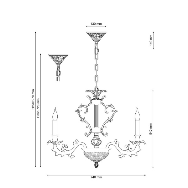 картинка Подвесная люстра FIRENZE 1780.8.2 antique gold от магазина BTSvet