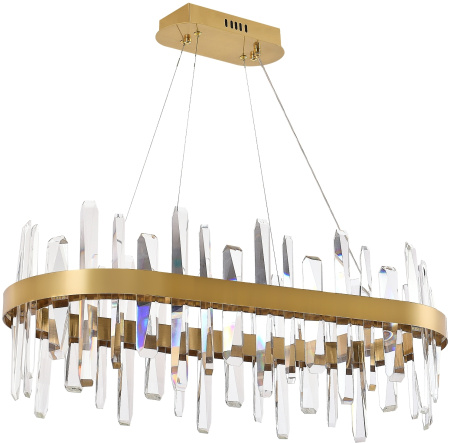 картинка Подвесная люстра хрустальная светодиодная с управлением смартфоном и пультом регулировкой цветовой температурой и яркости ночным режимом и таймером LED LAMPS 81258 от магазина BTSvet