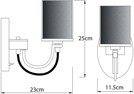 картинка Бра с выключатаелем Ombra A2995AP-1CC от магазина BTSvet