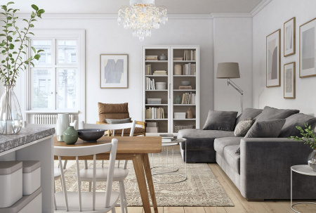 картинка Люстра потолочная Selena 1126/4 E27*60W White/Gold от магазина BTSvet