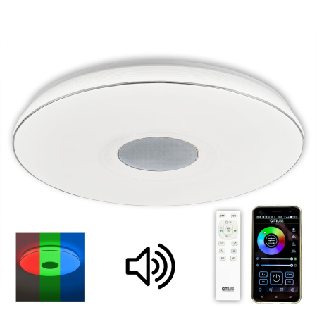 Потолочный светильник светодиодный RGB с Bluetooth-динамиком управлением смартфоном и пультом Light & Music CL703M101