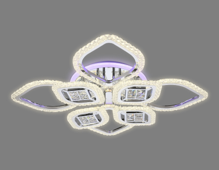 картинка Потолочная люстра светодиодная с пультом регулировкой яркости и цветовой температуры ночным режимом Acrylica Ice FA283 от магазина BTSvet