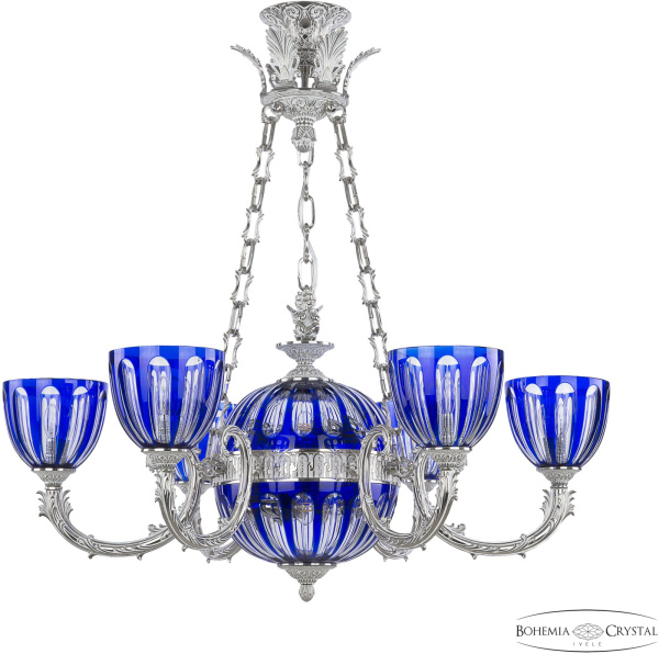 Подвесная люстра хрустальная 71009P/6/210 NW P1 U Clear-Blue/H-1H Y8 FA2S