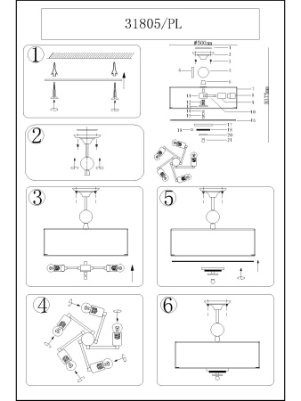 картинка Потолочная люстра 31805/PL от магазина BTSvet