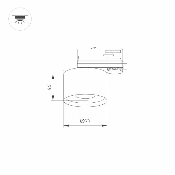 картинка Корпус PLURIO-BASE-TRACK-4TR-R77 (BK, 1-2, 200mA) (Arlight, IP20 Металл, 3 года) 031711 от магазина BTSvet